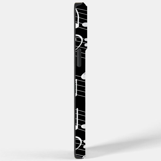 Schwarz-Weiß-Noten und Linien des Personals Case-Mate iPhone Hülle (Rückseite / Rechts)