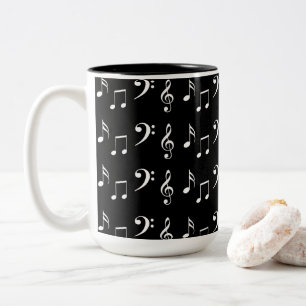 Schwarz-Weiß-Noten Zweifarbige Tasse