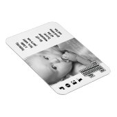 Schwarz-weiß Nummer 1 Foto-Magnet Magnet (Rechte Seite)