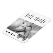 Schwarz-weiß Nummer 1 Foto-Magnet Magnet (Linke Seite)