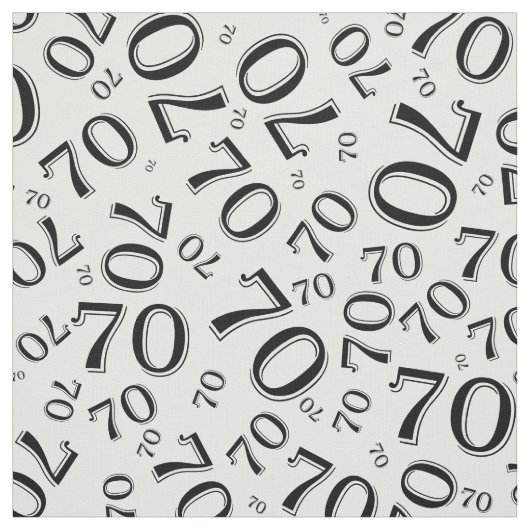 Schwarz-Weiß-Nummer 70 Typografie-Muster Stoff (Muster)