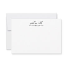 Schwarz-weiß nur eine Notiz Name-Script-Karte