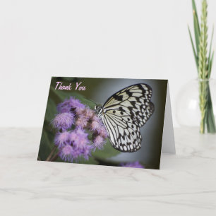 Schwarz-Weiß-Nymph-Schmetterling Danke-Karte Dankeskarte