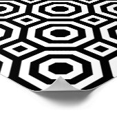 Schwarz-Weiß-Octagon-Poster Poster (Ecke)