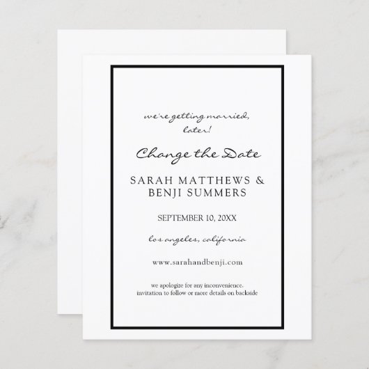 Schwarz/Weiß oder Datum ändern (Vorne/Hinten)