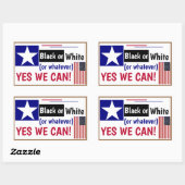 Schwarz-weiß oder Was auch immer Ja wir können! re Rechteckiger Aufkleber (Blatt)