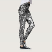 Schwarz-weiß, offen, Mandala Leggings (Rechts)