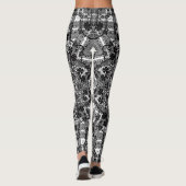 Schwarz-weiß, offen, Mandala Leggings (Rückseite)