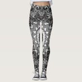 Schwarz-weiß, offen, Mandala Leggings (Vorderseite)