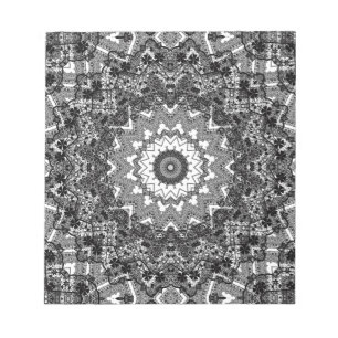 Schwarz-weiß, offen, Mandala Notizblock