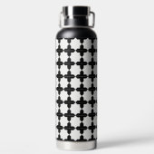 Schwarz-Weiß-Oktoganfarben-Fliesenmuster Trinkflasche (Rückseite)
