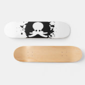 Schwarz-Weiß-Oktopus Tintenfisch Spritzer Skateboard (Horizontal)