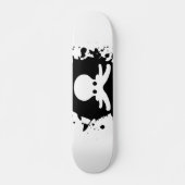 Schwarz-Weiß-Oktopus Tintenfisch Spritzer Skateboard (Vorne)