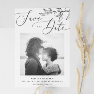 Schwarz-Weiß-Oliven-Hochzeit   Italienisches Foto Save The Date