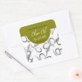 Schwarz-Weiß-Olivenöletikett Quadratischer Aufkleber (Umschlag)