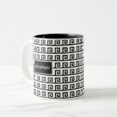 Schwarz-Weiß-Olympian Geometric-Muster Zweifarbige Tasse (Vorderseite Links)