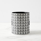 Schwarz-Weiß-Olympian Geometric-Muster Zweifarbige Tasse (Mittel)