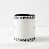 Schwarz-Weiß-Olympian Geometric-Muster Zweifarbige Tasse (Mittel)