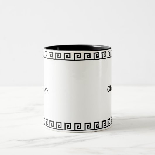 Schwarz-Weiß-Olympian Geometric-Muster Zweifarbige Tasse (Mittel)