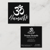 Schwarz-Weiß-Om (Om) HIndu-Meditationssymbol Quadratische Visitenkarte (Vorne/Hinten)