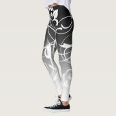 Schwarz-Weiß-Ombre-Schwirl Leggings (Links)