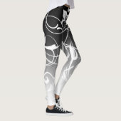 Schwarz-Weiß-Ombre-Schwirl Leggings (Rechts)