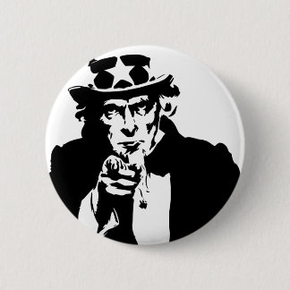 Schwarz-weiß-Onkel-Sam-Symbol Button