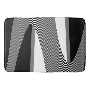 Schwarz-Weiß-Op-Art-Design, Badematte