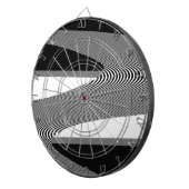 Schwarz-Weiß-Op-Art-Design, Dartboard Dartscheibe (Vorderseite rechts)