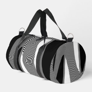 Schwarz-Weiß-Op-Art-Design, Duffle Bag
