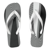 Schwarz-Weiß Op Art Design, Flip Flops Badesandalen (Fußbett)