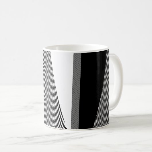 Schwarz-Weiß-Op-Art-Design, Kaffee-Tasse Kaffeetasse (VorderseiteRechts)