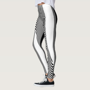 Schwarz-Weiß-Op-Art-Design, Leggings