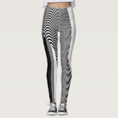 Schwarz-Weiß-Op-Art-Design, Leggings (Vorderseite)