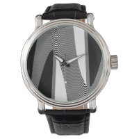 Schwarz-Weiß-Op-Art-Design, Mens-Armbanduhr