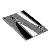 Schwarz-Weiß-Op-Art-Design, Notebook Notizblock (Rechte Seite)