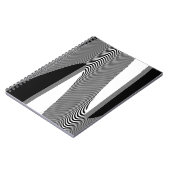 Schwarz-Weiß-Op-Art-Design, Notebook Notizblock (Linke Seite)