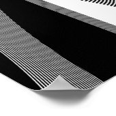 Schwarz-Weiß-Op-Art-Design, Poster (Ecke)