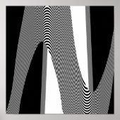 Schwarz-Weiß-Op-Art-Design, Poster (Vorne)