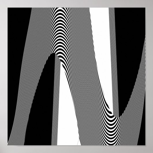 Schwarz-Weiß-Op-Art-Design, Poster (Vorne)