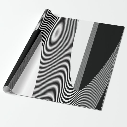 Schwarz-Weiß-Op-Art-Design, Schleifpapier Geschenkpapier (Ungerollt)