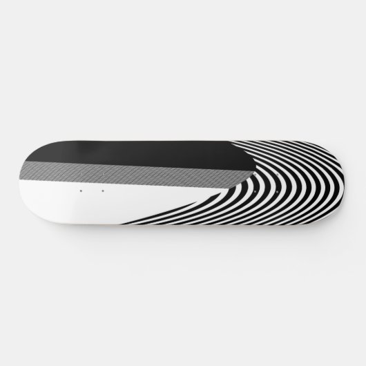 Schwarz-Weiß-Op-Art-Design, Skateboard (Horizontal)