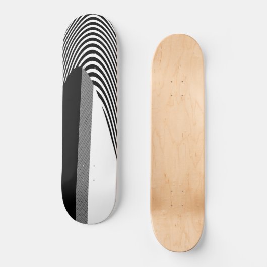 Schwarz-Weiß-Op-Art-Design, Skateboard (Vorderseite)