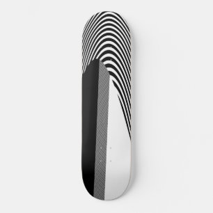 Schwarz-Weiß-Op-Art-Design, Skateboard
