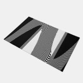 Schwarz-Weiß Op Art Design, Türmatte (Schrägansicht)