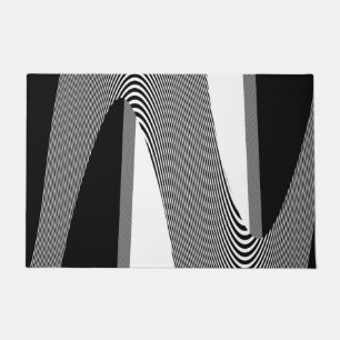 Schwarz-Weiß Op Art Design, Türmatte