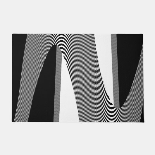 Schwarz-Weiß Op Art Design, Türmatte (Vorderseite)