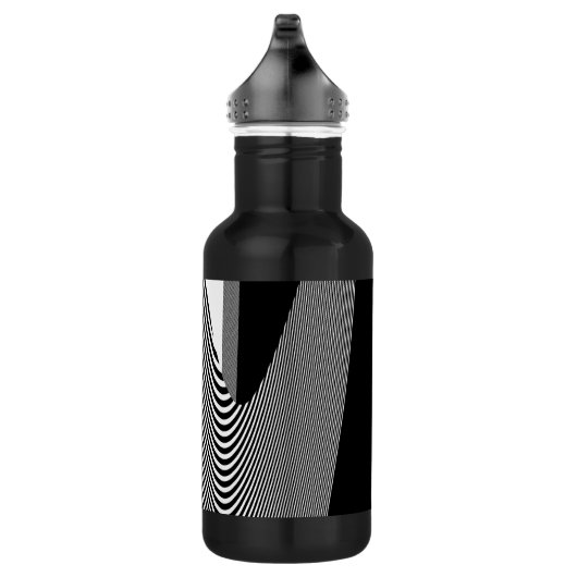 Schwarz-Weiß-Op-Art-Design, Wasserflasche (Rechts)