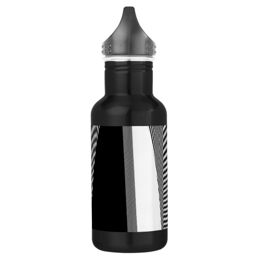 Schwarz-Weiß-Op-Art-Design, Wasserflasche (Links)