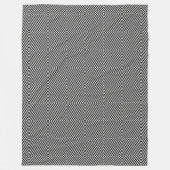 Schwarz-Weiß-Op-Art Diamantstreifen geometrisch Fleecedecke (Vorderseite)